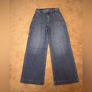 American Eagle Dreamy Drape Stretch Curvy Super High Rise Medium Tinted Indigo